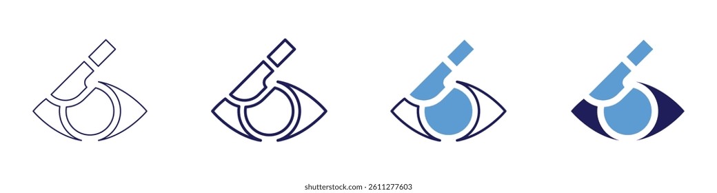 Eye health​ icon in 4 different styles. Thin Line, Line, Bold Line, Duotone. Duotone style. Editable stroke.