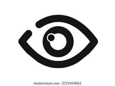 Augensymbol in abstrakter Konzeptzeichnung. Bearbeitbare ClipArt.