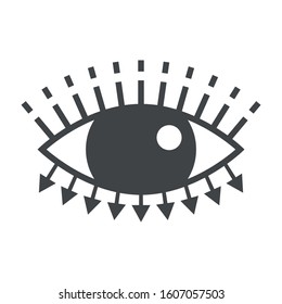 Eye icon with big eyeball. Simple vector illustration with ability to change.