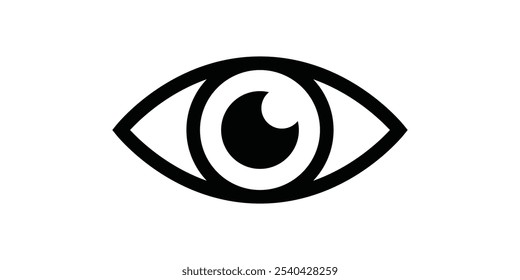 Ícone de olho, ícone de globo ocular preto Modelo de design.