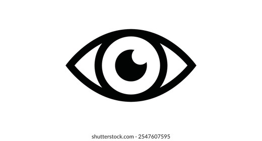 Eye icon, black eyeball icon Design Template.