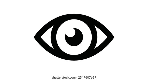 Eye icon, black eyeball icon Design Template.