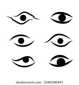 Eye icon, black eyeball icon. Eyes icon set vector, human eye logo icon, eye care logo