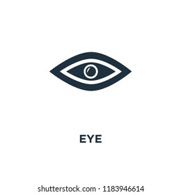 Eye icon. Black filled vector illustration. Eye symbol on white background. Can be used in web and mobile.