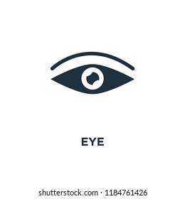 Eye icon. Black filled vector illustration. Eye symbol on white background. Can be used in web and mobile.