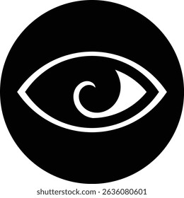 Eye icon. Black Eye icon isolated on white background. eye icon in a black circle