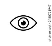 Eye icon. Black Eye icon on white background. Vector illustration