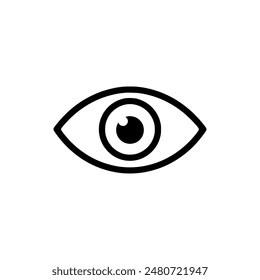 Eye icon. Black Eye icon on white background. Vector illustration