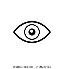 Eye icon. Black Eye icon on white background. Vector illustration