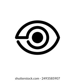 Icono de ojo. Icono de Ojo Negro sobre fondo blanco. Ilustración vectorial