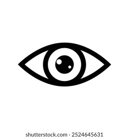 Eye icon black Eye icon on white background, isolated vector illustration for optical logos and other eye related medical usage