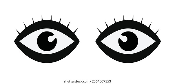 Eye icon. Black Eye icon on white background. Vector illustration. Eps 10.