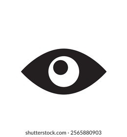 Eye icon. Black Eye icon on white background. Vector illustration