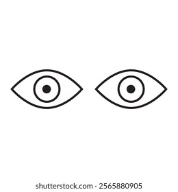 Eye icon. Black Eye icon on white background. Vector illustration