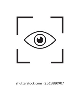 Eye icon. Black Eye icon on white background. Vector illustration