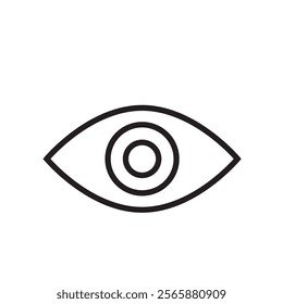 Eye icon. Black Eye icon on white background. Vector illustration