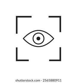 Eye icon. Black Eye icon on white background. Vector illustration