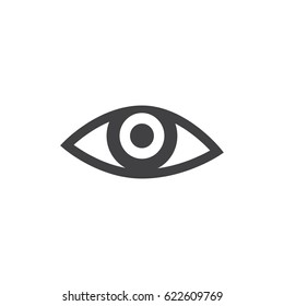 Eye icon in black on a white background. Vector illustration