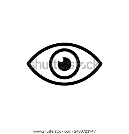 Eye icon. Black Eye icon on white background. Vector illustration