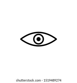 Eye icon - black vector illustration with reflection
