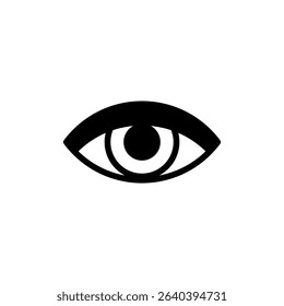 Eye icon. Black vector illustration.
