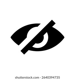 Eye icon. Black vector illustration.