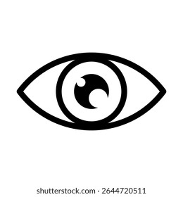 Eye icon. Black vector illustration.