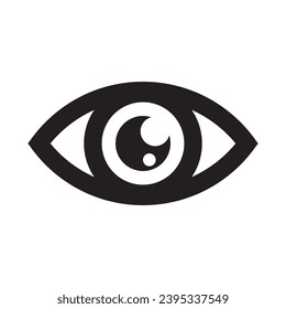 eye icon, black and white, vector illustration 
