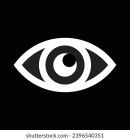 eye icon, black and white, vector illustration 