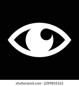 eye icon, black and white, vector illustration 