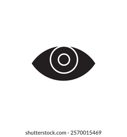 Eye icon black and white vector outline sign