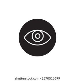 Eye icon black and white vector outline sign