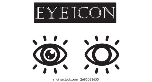 Signo de Vector blanco y negro del icono del ojo