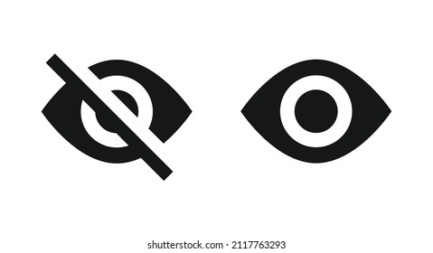 icono de ojos, símbolo ciego, Ver y anular la visualización de iconos, icono Ocultar icono, icono de humor incógnito, oculto desde la vista, evitar el ojo	
