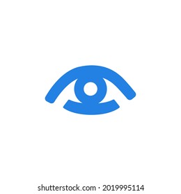 Eye icon. Blue outline. For website and application design.