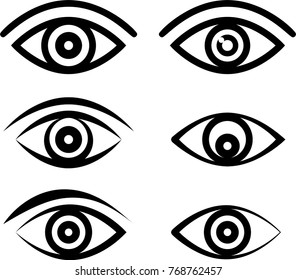 Eye Icon Collection Design Vector Art Illustration