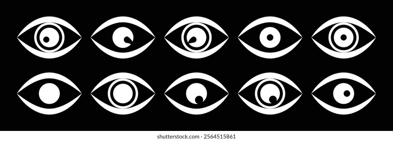 Eye icon. Collection of eyes logos, symbols and icons. Concept vector illustration