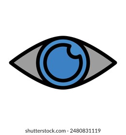 eye icon color or logo illustration outline black filled style