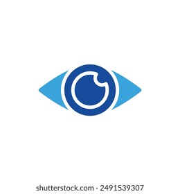 eye icon color or logo illustration glyph color blue style	
