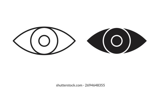 Conceito de ícone de olho. Símbolo de logotipo para web e celular. Pixel perfeito.