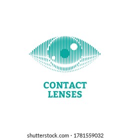 Icono ocular con lente de contacto - ilustración vectorial