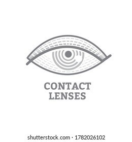 Eye icon with contact lens  - vector illustration