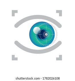 Icono ocular con lente de contacto - ilustración vectorial