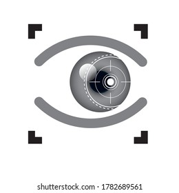 Icono ocular con lente de contacto - ilustración vectorial