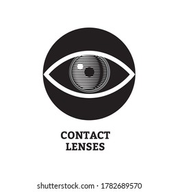 Eye icon with contact lens  - vector illustration