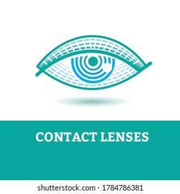 Icono ocular con lente de contacto - ilustración vectorial