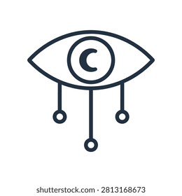 Eye icon with crescent moon pupil eye catching crescent perception astronomy abstract mystical celestial