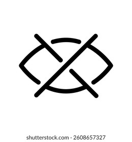 Eye icon crossed out with an X mark signifying not seen or closed
