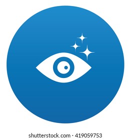 Eye icon design on blue background,vector