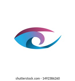 Eye icon design vector template. geometric , colorful logo